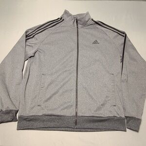 Adidas Track Jacket Mens Large Grey CD8752 3-Stripes Full Zip Athletic Layer